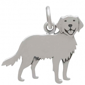 Sterling Silver Golden Retriever Dog Charm