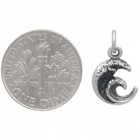 Sterling Silver Mini Dimensional Wave Charm