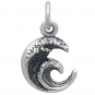 Sterling Silver Mini Dimensional Wave Charm