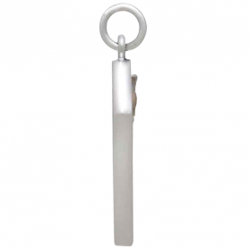 Sterling Silver Coffin Charm with Mixed Metal Sword Side View