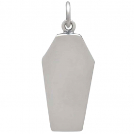 Sterling Silver Coffin Charm with Mixed Metal Sword Back View