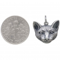 Sterling Silver Dimensional Cat Head Charm