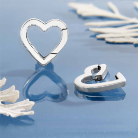 Sterling Silver Removable Heart Charm Holder 15x15mm