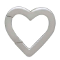 Sterling Silver Removable Heart Charm Holder 15x15mm Front View Front View