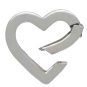 Sterling Silver Removable Heart Charm Holder with Lever Open