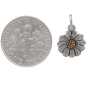 Tiny Mixed Metal Daisy Charm with Dime