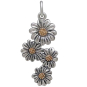 Mixed Metal Daisy Cluster Charm Front View