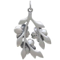 Sterling Silver Dogwood Flowers Pendant 32x18mm back view