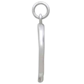 Sterling Silver Anchor Wax Seal Charm 23x12mm side view