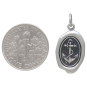 Sterling Silver Anchor Wax Seal Charm 23x12mm next to dime