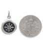 Sterling Silver Small Wax Seal Compass Charm with Dime