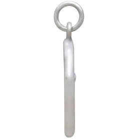 Sterling Silver Mushroom Wax Seal Charm 23x11mm side view