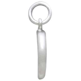 Sterling Silver Paw Print Wax Seal Charm 16x11mm side view