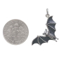 Sterling Silver Realistic Sideways Flying Bat Charm with Dime