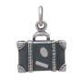 Sterling Silver Suitcase Charm  Front View