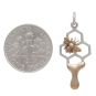 Mixed Metal Honeycomb Charm with Honey and Bee with Dime