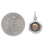 Mixed Metal Wax Seal Skull Charm with Dime