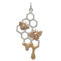 Mixed Metal Honeycomb Pendant with Dripping Honey Front View