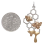 Mixed Metal Honeycomb Pendant with Dripping Honey with Dime