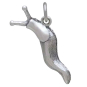 Sterling Silver Banana Slug Charm Front View