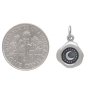 Sterling Silver Wax Seal Crescent Moon Charm with Dime