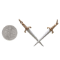 Mixed Metal Cros with Dimesed Swords Pendant Festoon