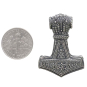 Sterling Silver Thor’s Hammer Pendant with Dime