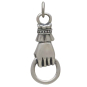 Sterling Silver Left Hand Link Holding a Ring Front View