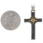 Sterling Silver Cross with Bronze Compass Pendant with Dime