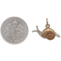 Mixed Metal Snail Charm with Dime