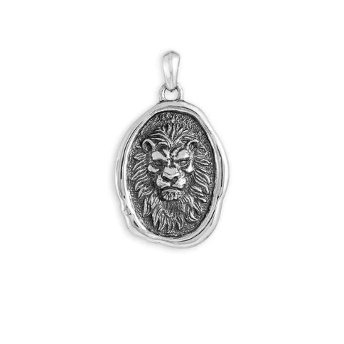 Sterling Silver Lion Pendant 33x19mm