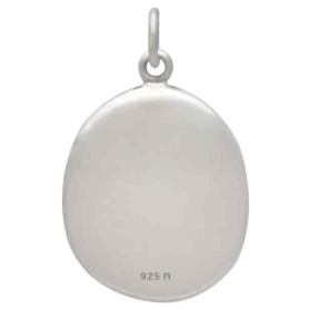 Sterling Silver Wax Seal Forget Me Not Charm Back View