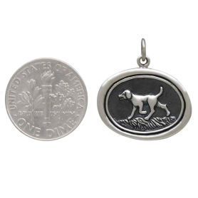 Sterling Silver Wax Seal Running Dog Charm