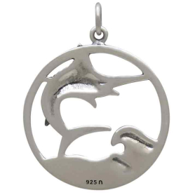 Sterling Silver Marlin Pendant Back View