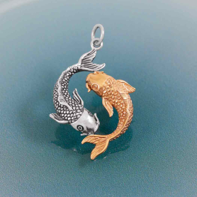 Nina Designs Sterling Silver and Bronze Double Koi Pendant