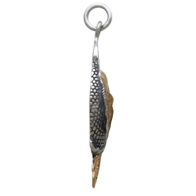 Sterling Silver and Bronze Double Koi Pendant Side View