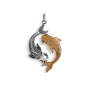 Nina Designs Sterling Silver and Bronze Double Koi Pendant 33x19mm