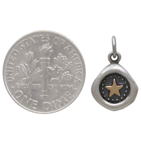 Sterling Silver Wax Seal with Bronze Star Charm with Dime