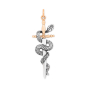 Nina Designs Mixed Metal Sword and Snake Pendant 39x13mm
