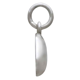 Sterling Silver Small Puffy Heart Charm Side View