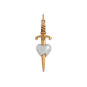 Nina Designs Bronze Sword Through Sterling Silver Heart Charm 39x11mm