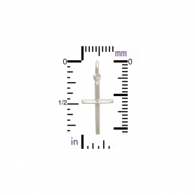 Sterling Silver Cross Charm with Raised Ridges 23x10mm
