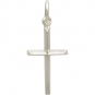 Sterling Silver Cross Charm with Raised Ridges 23x10mm