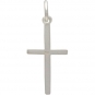 Sterling Silver Cross Charm with Raised Ridges 23x10mm