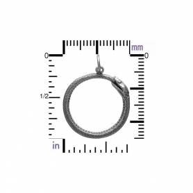 Sterling Silver Ouroboros Snake Pendant 26x21mm
