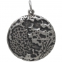 Sterling Silver Full Moon Pendant 26x20mm