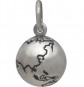 Sterling Silver 3D World Charm 14x8mm