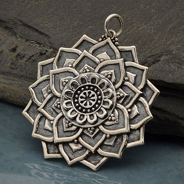 Mandala Chakra 925 Sterling Silver Pendant Jewelry N-CP105 