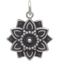 Sterling Silver Affirmation Mandala Charm -Abundance 21x16mm