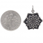 Sterling Silver Affirmation Mandala Charm -Gratitude 21x17mm